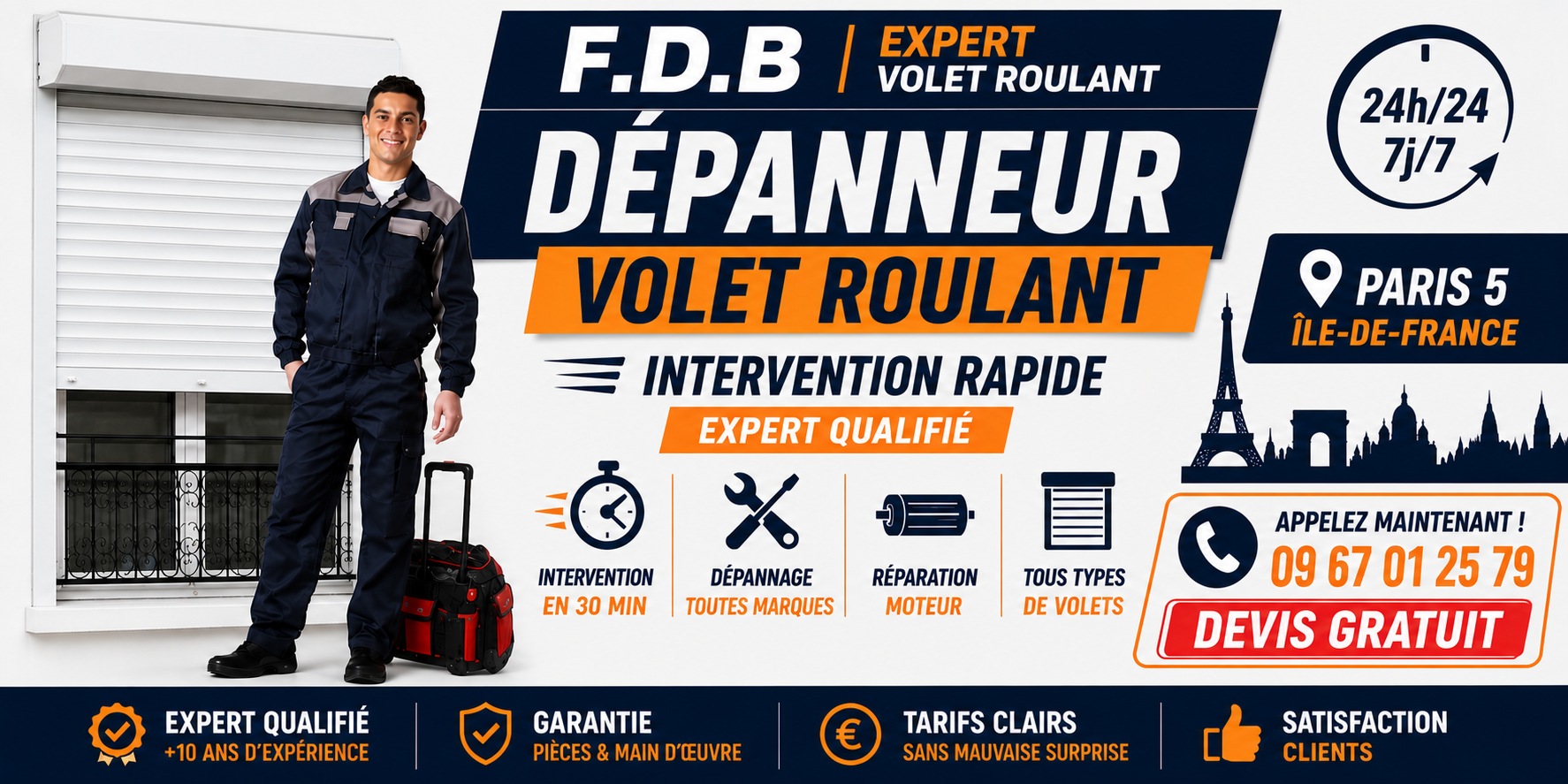 dépannage volet roulant paris 5