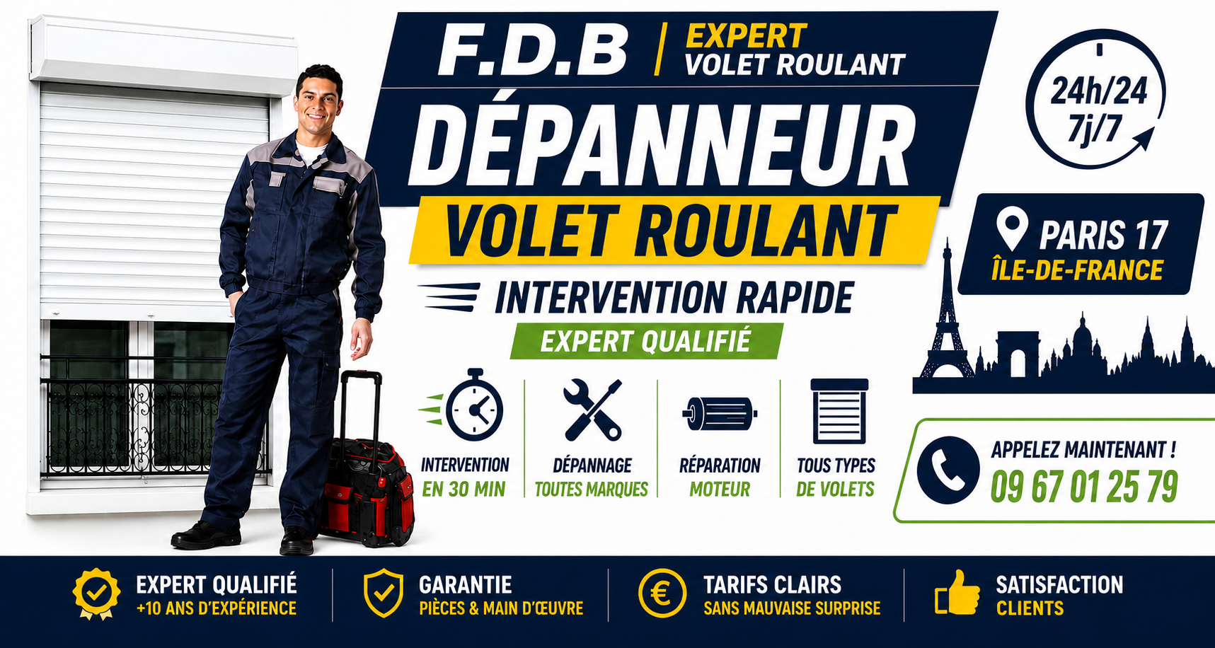 dépannage volet roulant paris 17