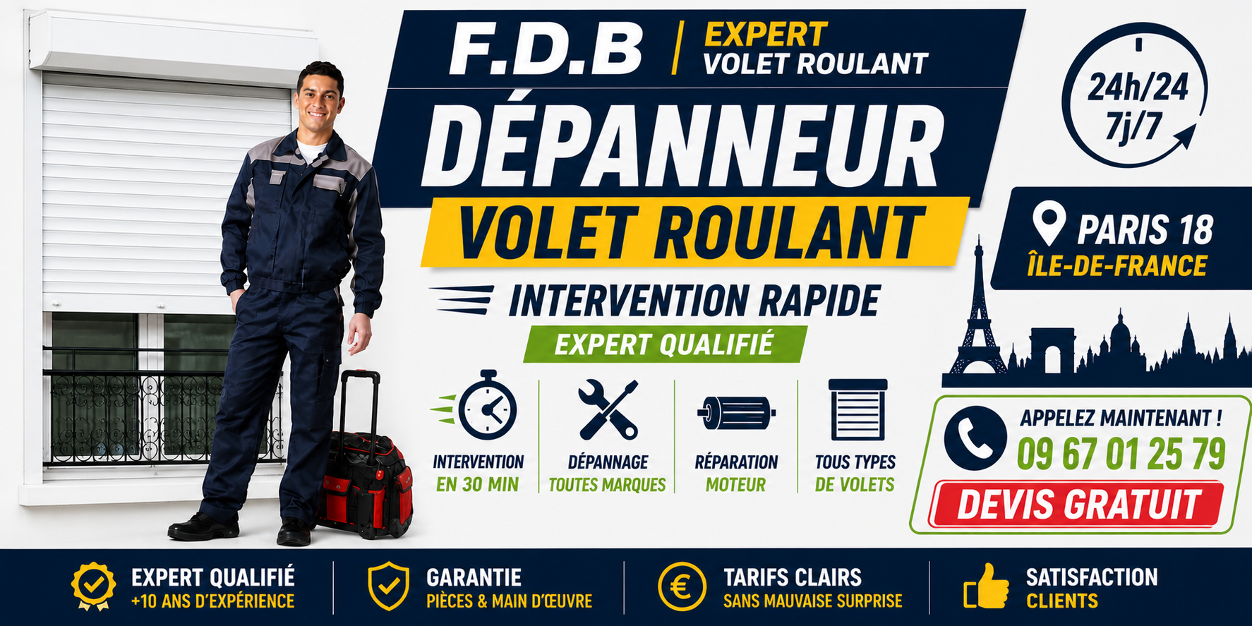 depannage volet roulant paris 18