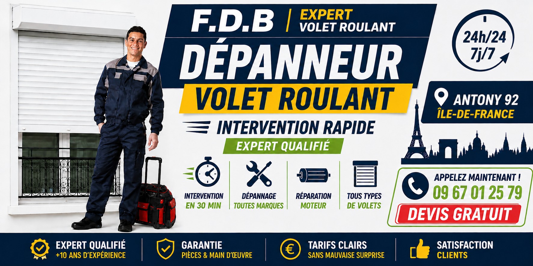 depannage volet roulant antony