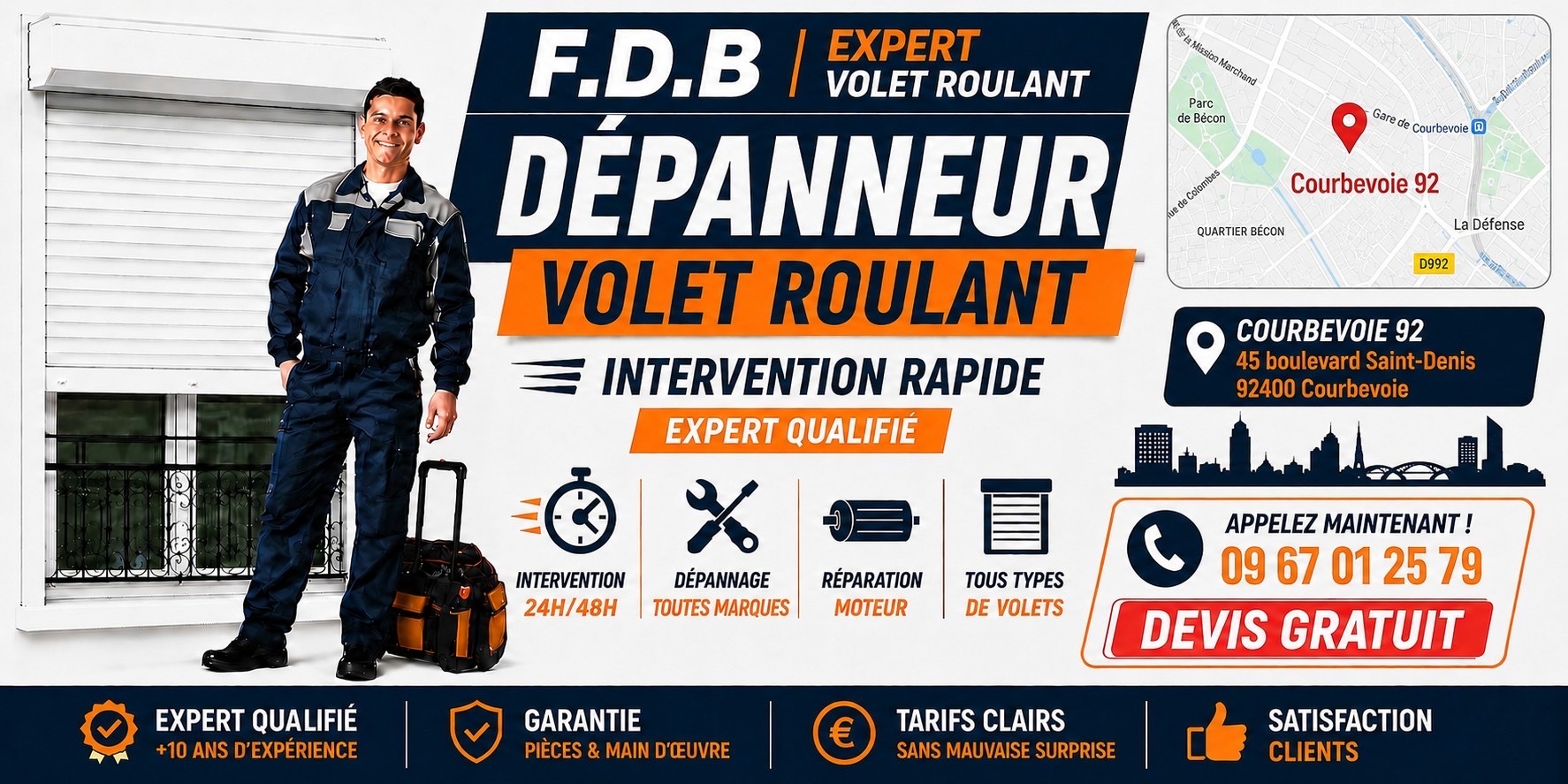 dépannage volet roulant courbevoie
