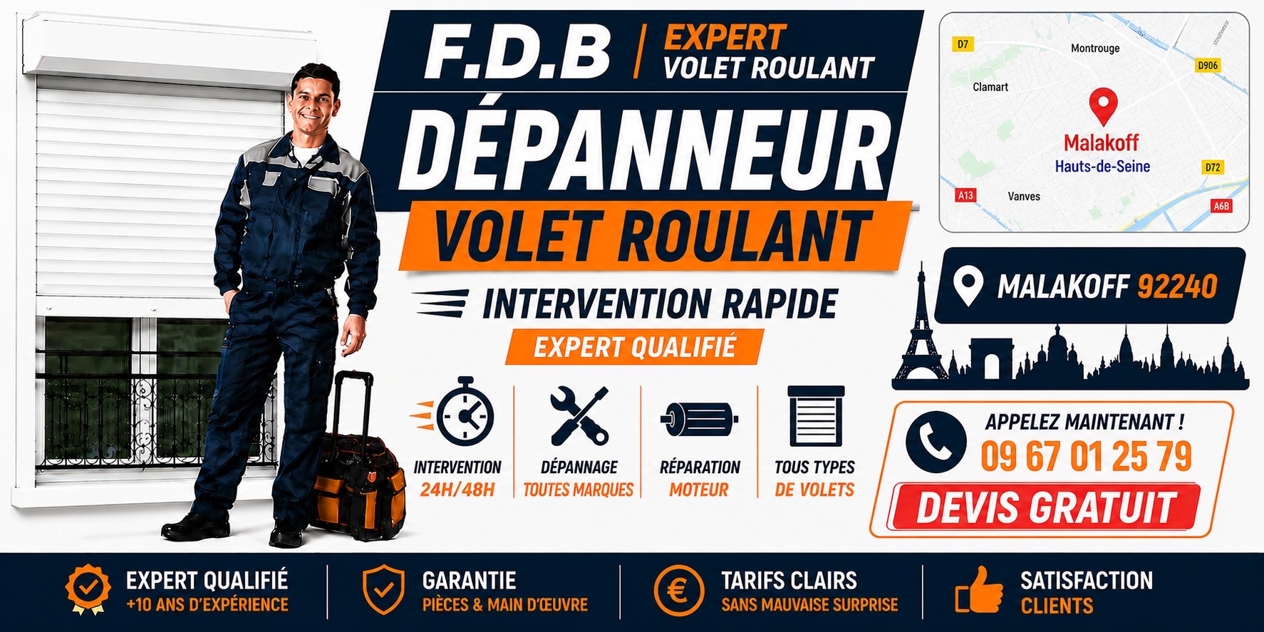 dépannage volet roulant malakoff