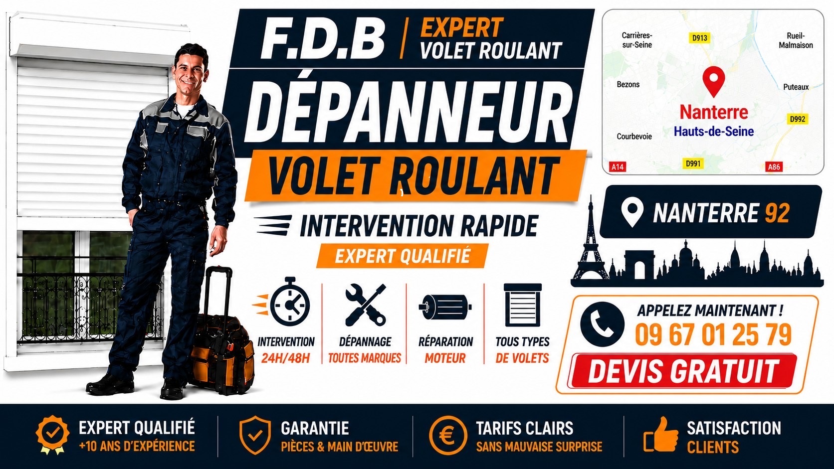 dépannage volet roulant montrouge